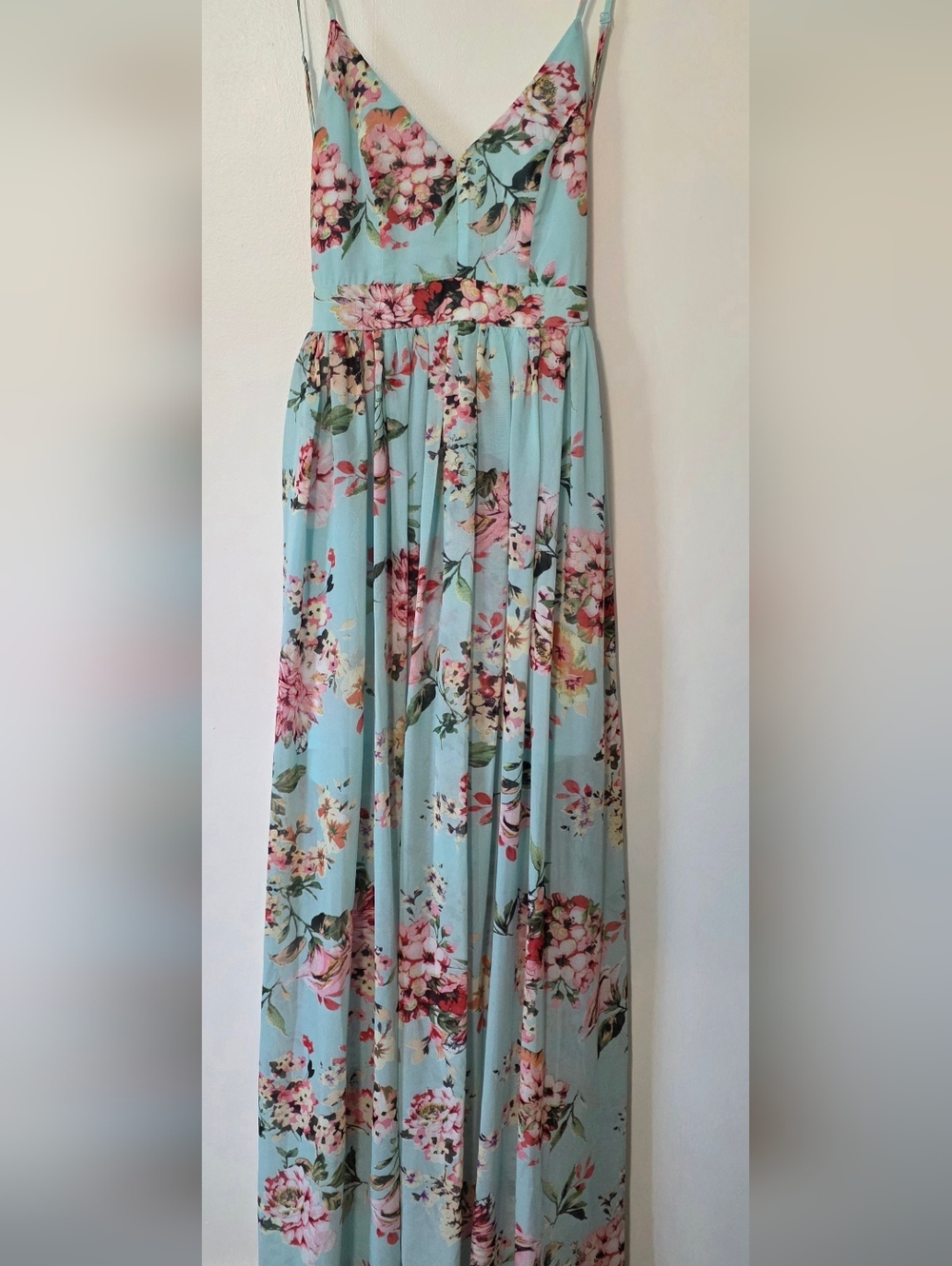 Boutique Floral Maxi Dress Open Back Feminine Fairycore Flowy Romantic Small